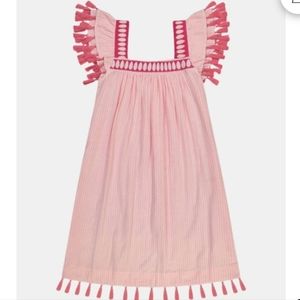 Nwt mer st. Barth Sandrine reversible dress sz med pink and white tassels
